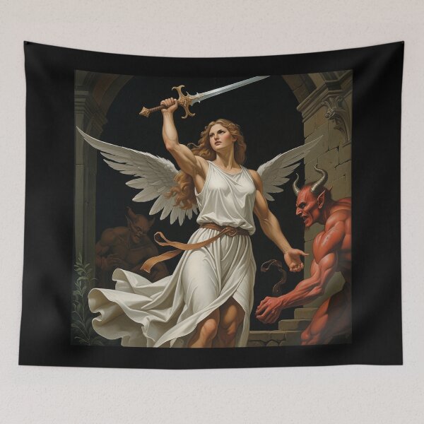 Item preview, f Avenging Angel from Heaven painting classical artwork designed and sold by Vintage Designs +.