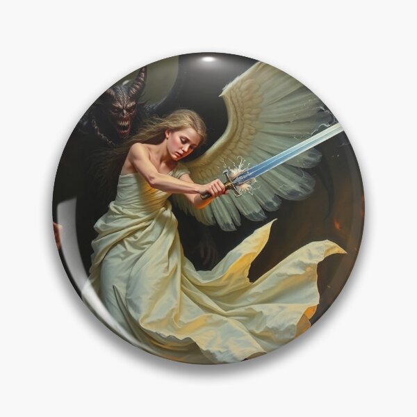 Item preview, Avenging Angel from Heaven painting classical artwork designed and sold by Vintage Designs +.