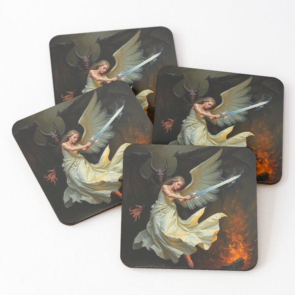 Item preview, Avenging Angel from Heaven painting classical artwork designed and sold by Vintage Designs +.