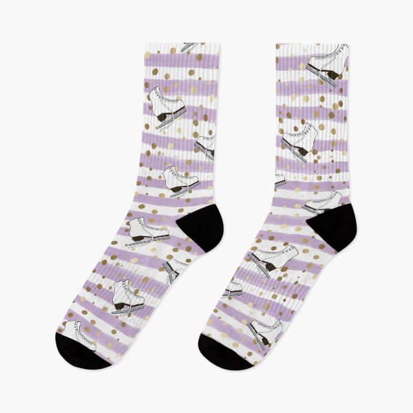 Item preview, Figure Skates with Purple Stripes and Gold Dots designed and sold by PD-Skating.