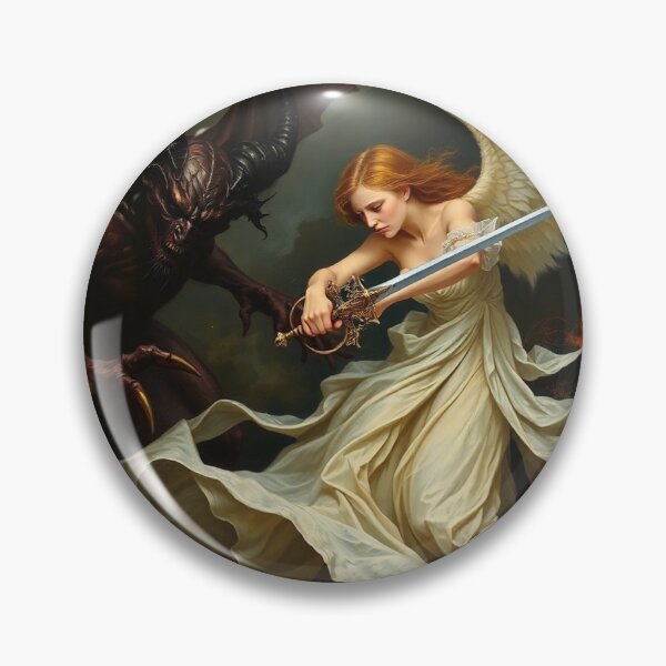Item preview, Avenging Angel from Heaven painting classical artwork designed and sold by Vintage Designs +.