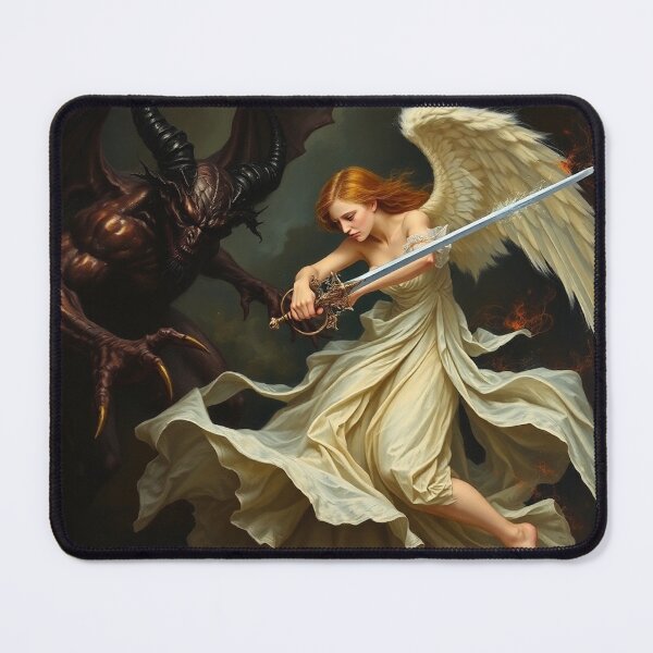 Item preview, Avenging Angel from Heaven painting classical artwork designed and sold by Vintage Designs +.