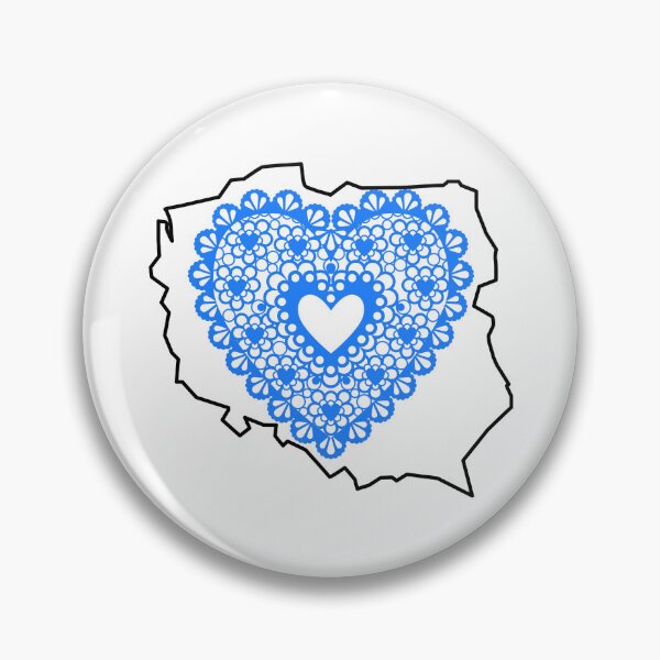 Item preview, Poland Map with Blue Lace Heart - Polish Heritage Love Design designed and sold by AmberWit.