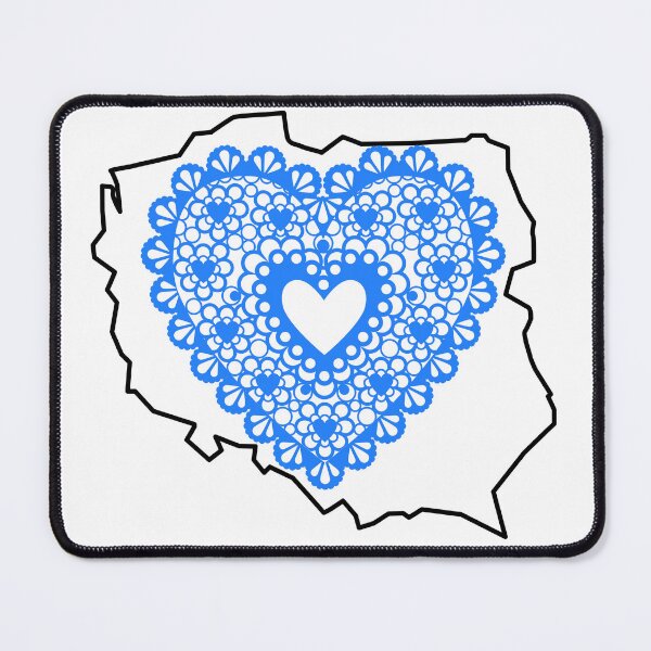 Item preview, Poland Map with Blue Lace Heart - Polish Heritage Love Design designed and sold by AmberWit.