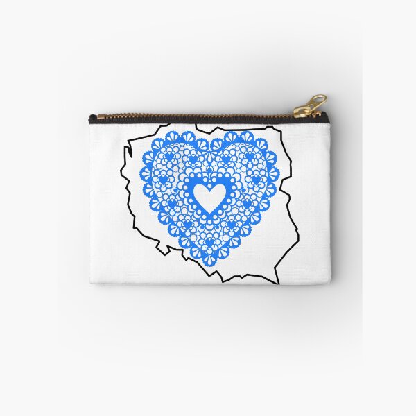 Item preview, Poland Map with Blue Lace Heart - Polish Heritage Love Design designed and sold by AmberWit.