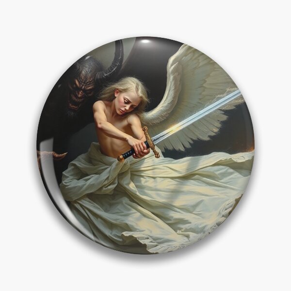 Item preview, Avenging Angel from Heaven painting classical artwork designed and sold by Vintage Designs +.