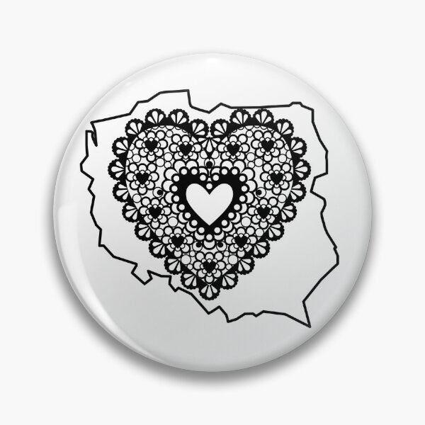 Item preview, Poland Map with Black Lace Heart - Polish Heritage Love Design designed and sold by AmberWit.