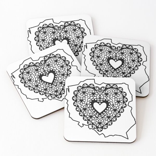 Item preview, Poland Map with Black Lace Heart - Polish Heritage Love Design designed and sold by AmberWit.