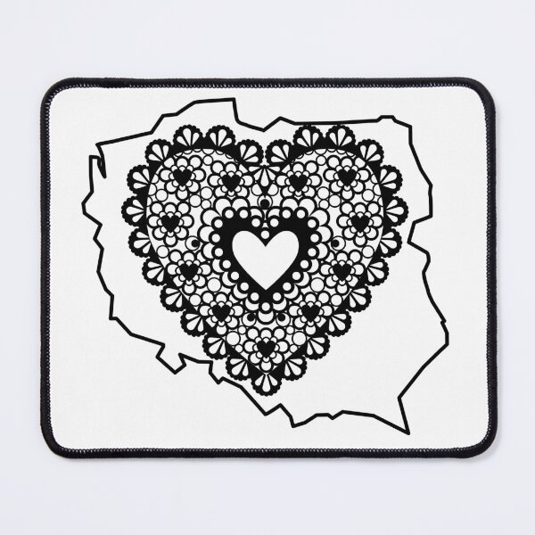 Item preview, Poland Map with Black Lace Heart - Polish Heritage Love Design designed and sold by AmberWit.