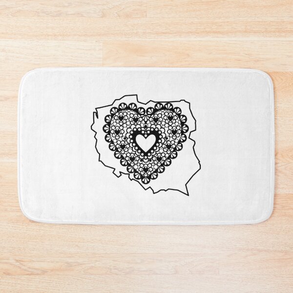 Item preview, Poland Map with Black Lace Heart - Polish Heritage Love Design designed and sold by AmberWit.