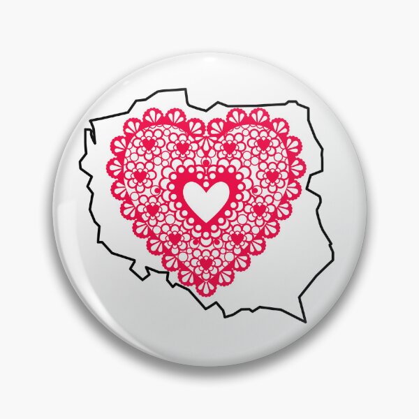 Item preview, Poland Map with Red Lace Heart - Polish Heritage Love Design designed and sold by AmberWit.