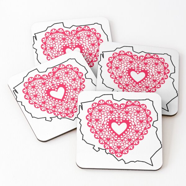 Item preview, Poland Map with Red Lace Heart - Polish Heritage Love Design designed and sold by AmberWit.