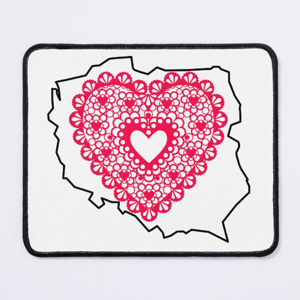 Item preview, Poland Map with Red Lace Heart - Polish Heritage Love Design designed and sold by AmberWit.