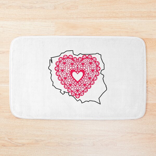 Item preview, Poland Map with Red Lace Heart - Polish Heritage Love Design designed and sold by AmberWit.