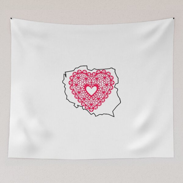 Item preview, Poland Map with Red Lace Heart - Polish Heritage Love Design designed and sold by AmberWit.