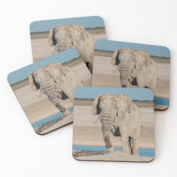 Item preview, Ghost of Etosha IV— White-Dusted Elephant Drinking at the Blue Pan designed and sold by DavideAntoniani.
