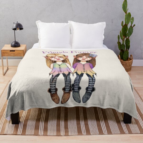 Item preview, Friends Forever, Two Elf Girls with Tunics and Leggings designed and sold by JoyfulWhimsy.