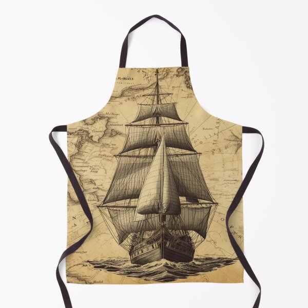 Item preview, Vintage Sailing Ship on Old World Map – Historical Nautical Art Print designed and sold by Mythic Tide.