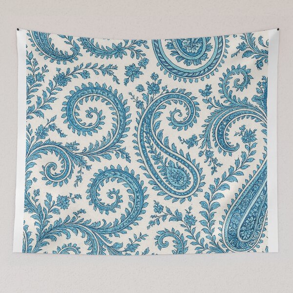 Item preview, Blue Paisley Floral Pattern – Elegant Ornamental Seamless Background designed and sold by Gold Turtle  Lina.