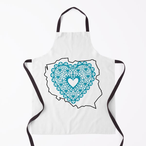 Item preview, Poland Map with Teal Lace Heart - Polish Heritage Love Design designed and sold by AmberWit.