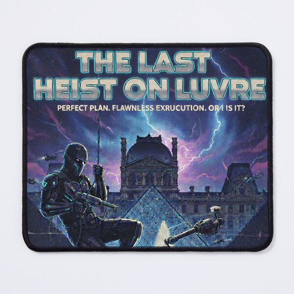 Item preview, The Last Louvre Heist - Vintage 60s Sci-Fi Thriller Movie Poster designed and sold by Wild-way Art.