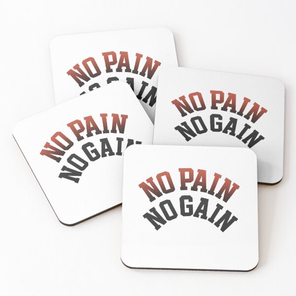 Item preview, NO PAIN NO GAIN - Athletic Motivation Quote in Bold Arched Typography with Red to Black Gradient designed and sold by GeniePixel.