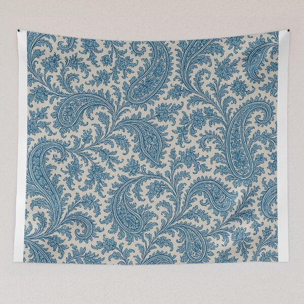 Item preview, Vintage Blue Paisley Seamless Pattern – Elegant Ornamental Textile Design designed and sold by Gold Turtle  Lina.