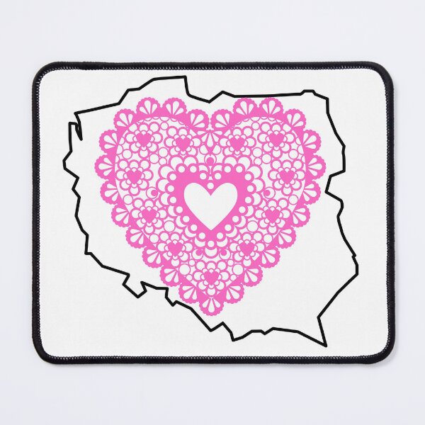 Item preview, Poland Map with Pink Lace Heart - Polish Heritage Love Design designed and sold by AmberWit.