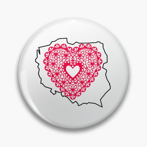 Item preview, Poland Map with Red Lace Heart – Polish Heritage Love Design designed and sold by AmberWit.