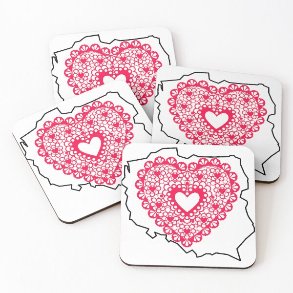 Item preview, Poland Map with Red Lace Heart – Polish Heritage Love Design designed and sold by AmberWit.