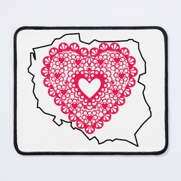 Item preview, Poland Map with Red Lace Heart – Polish Heritage Love Design designed and sold by AmberWit.