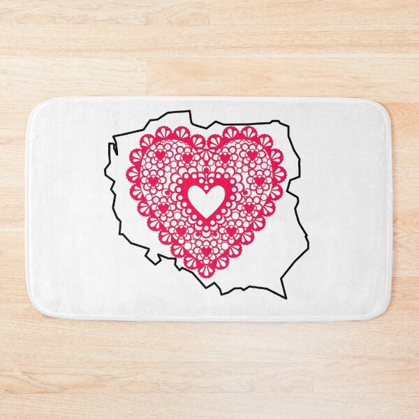 Item preview, Poland Map with Red Lace Heart – Polish Heritage Love Design designed and sold by AmberWit.