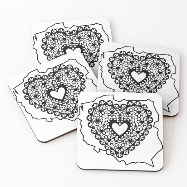 Item preview, Poland Map with Black Lace Heart – Polish Heritage Love Design designed and sold by AmberWit.