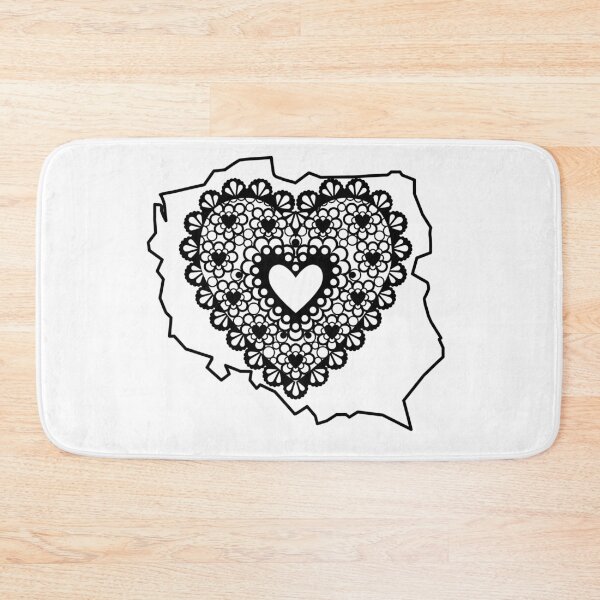 Item preview, Poland Map with Black Lace Heart – Polish Heritage Love Design designed and sold by AmberWit.