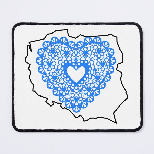 Item preview, Poland Map with Blue Lace Heart – Polish Heritage Love Design designed and sold by AmberWit.