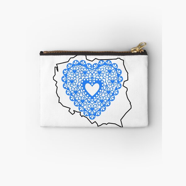 Item preview,  Poland Map with Blue Lace Heart – Polish Heritage Love Design designed and sold by AmberWit.