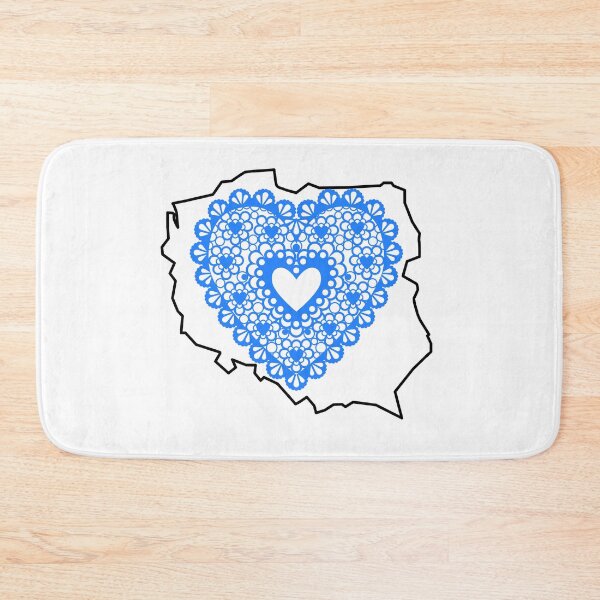 Item preview,  Poland Map with Blue Lace Heart – Polish Heritage Love Design designed and sold by AmberWit.