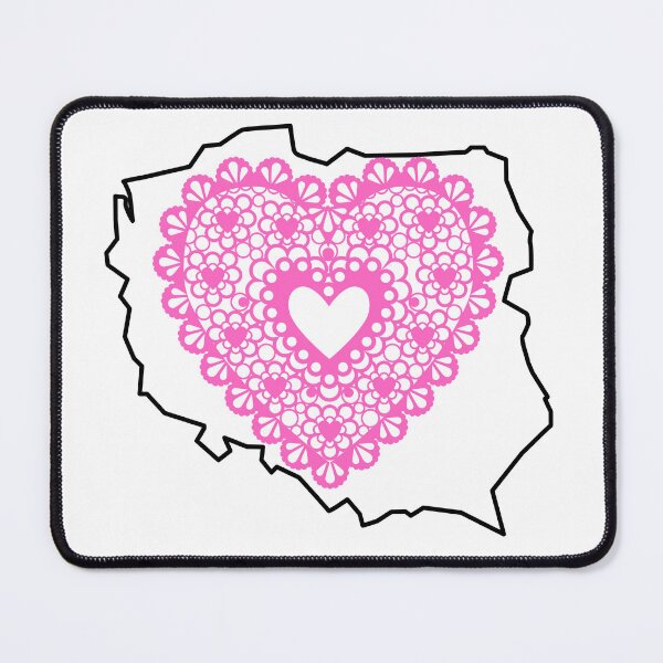 Item preview, Poland Map with Pink Lace Heart – Polish Heritage Love Design designed and sold by AmberWit.