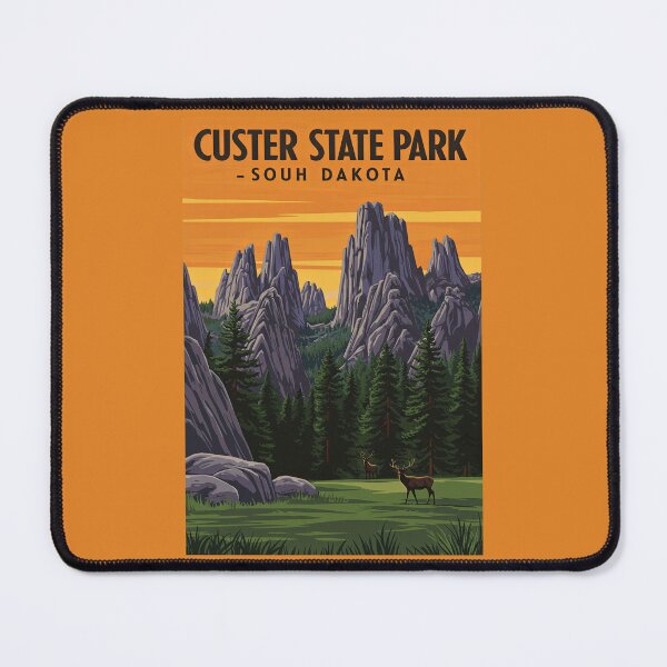 Item preview, Custer State Park South Dakota Retro Travel Poster designed and sold by TeeARTHY.