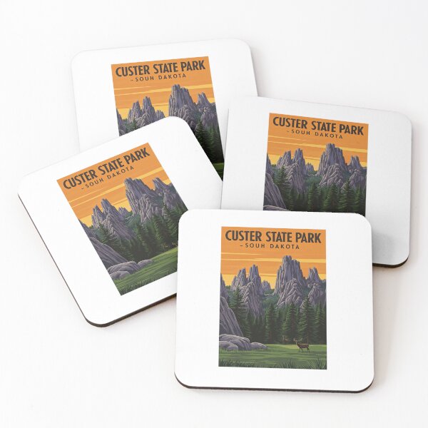 Item preview, Custer State Park South Dakota Retro Travel Poster designed and sold by TeeARTHY.