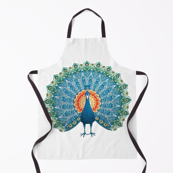 Item preview, Blue and Orange Peacock – Polish Folk Art with Floral Wycinanki Motifs Niebiesko-Pomarańczowy Paw – Polska Sztuka Ludowa z Kwiatowymi Wycinankami designed and sold by AmberWit.