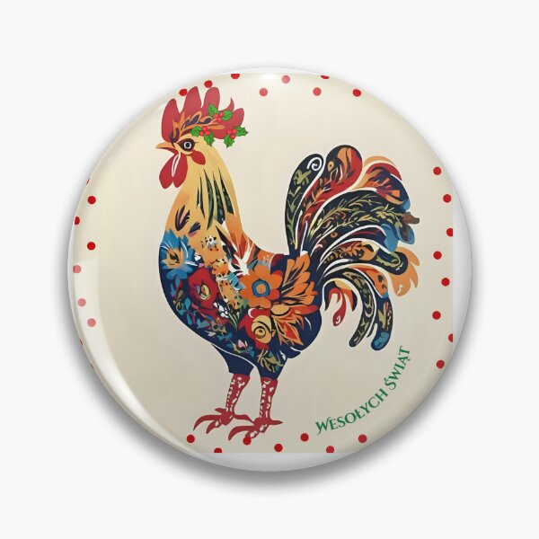 Item preview, Wesołych Świąt Polish Folk Art Rooster – Christmas Holiday Design designed and sold by AmberWit.