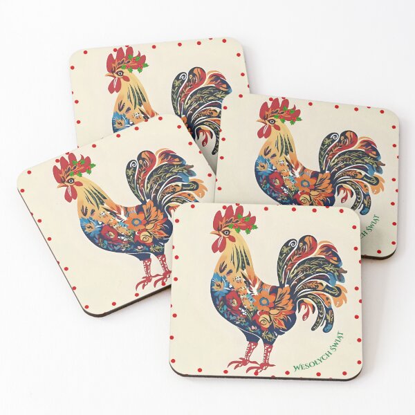 Item preview, Wesołych Świąt Polish Folk Art Rooster – Christmas Holiday Design designed and sold by AmberWit.