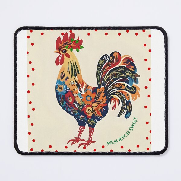Item preview, Wesołych Świąt Polish Folk Art Rooster – Christmas Holiday Design designed and sold by AmberWit.