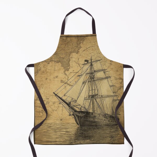 Item preview, Nautical Compass Map with Vintage Sailing Ship – Explorer’s Wall Art designed and sold by Mythic Tide.