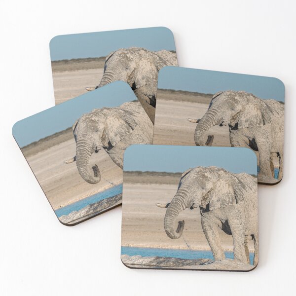 Item preview, Ghost of Etosha V— White Elephant Drinking at the Waterhole designed and sold by DavideAntoniani.