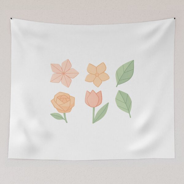 Item preview, Pastel Origami Flowers and Leaves Design for Decor designed and sold by NovaMoodCo.