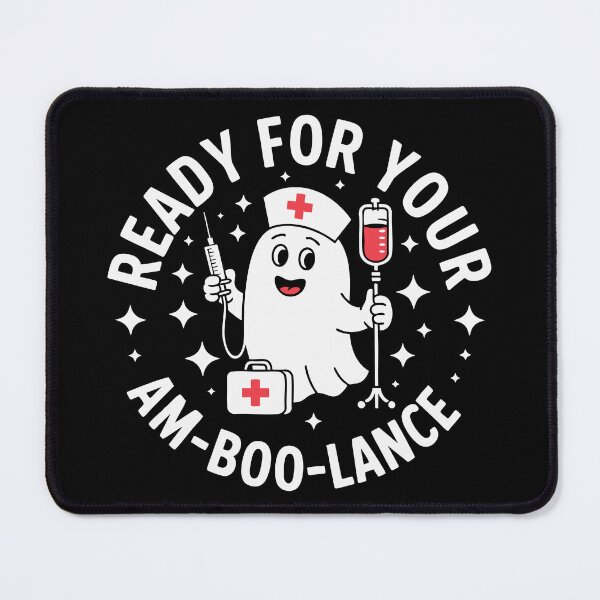 Item preview, A Friendly Ghost Nurse Who Is Ready for Your Spooky Am-Boo-Lance designed and sold by 89BLACK.