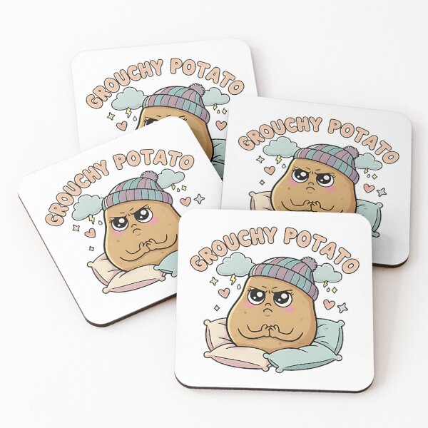 Item preview, Grouchy potato cozy winter humor cute food pun grumpy character design designed and sold by ArtDesignTp.