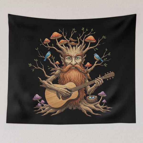 Item preview, Tree Man Ent Playing Guitar Fantasy Forest Nature designed and sold by TeeARTHY.